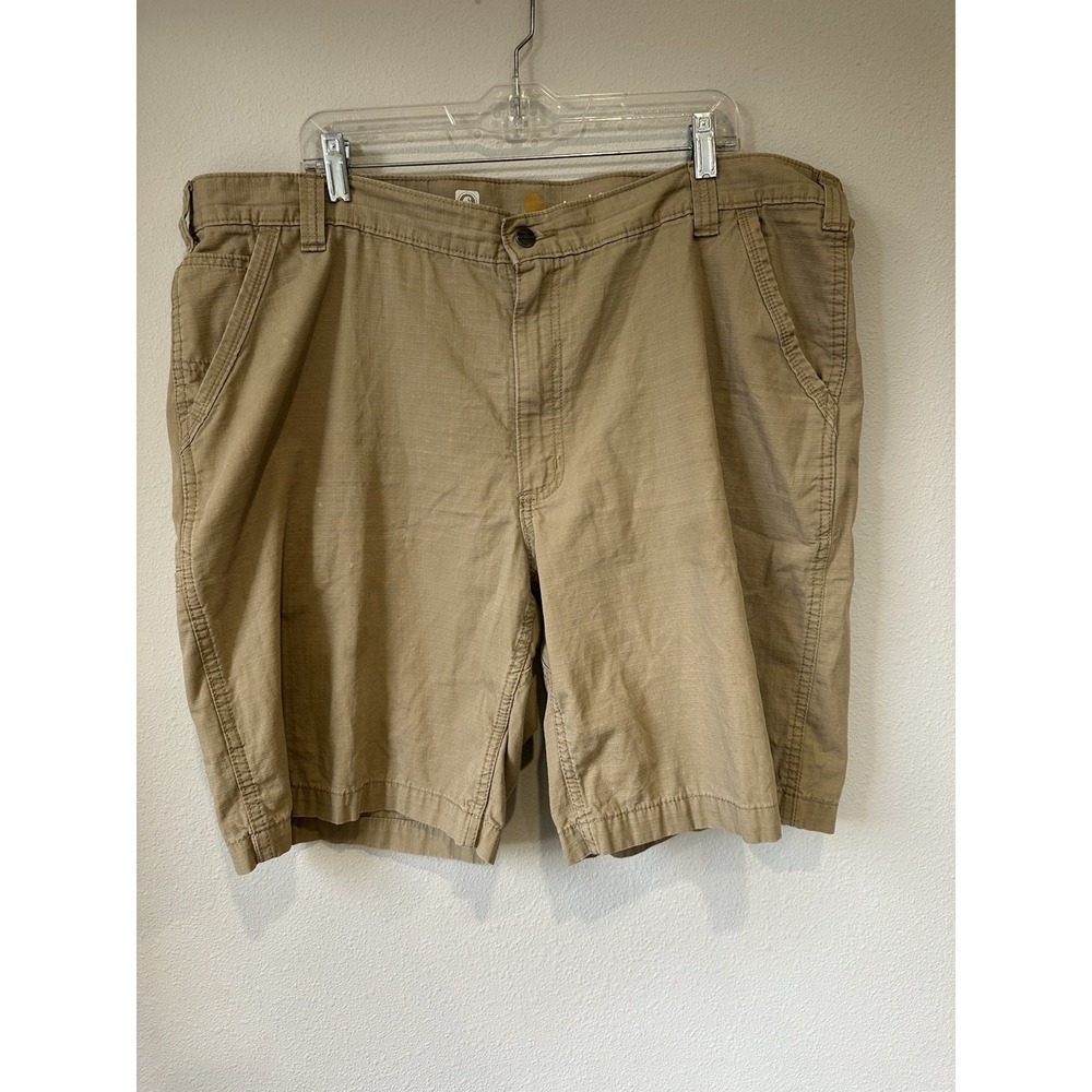 Men's Carhartt Force Relaxed Fit Khaki Shorts ‎ Size 42 100% Cotton